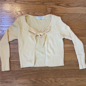 Yellow knit cardigan size small